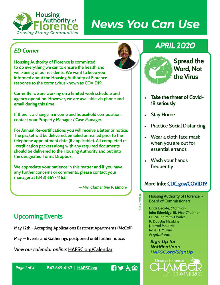 April 2020 E-Newsletter