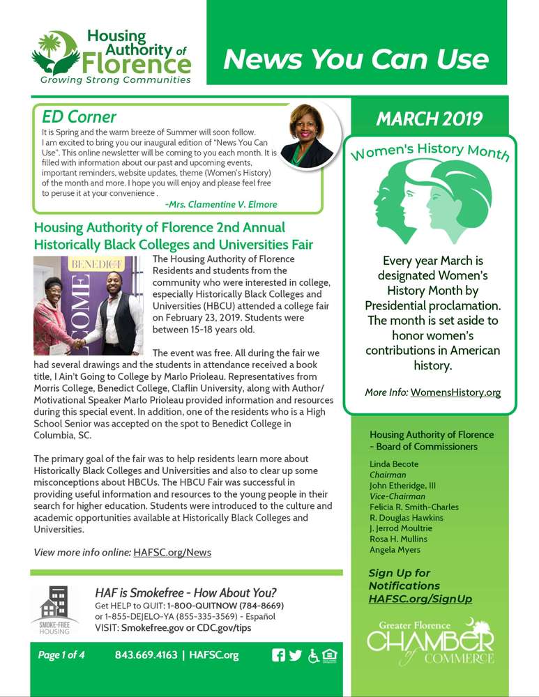 March E-Newsletter page 1